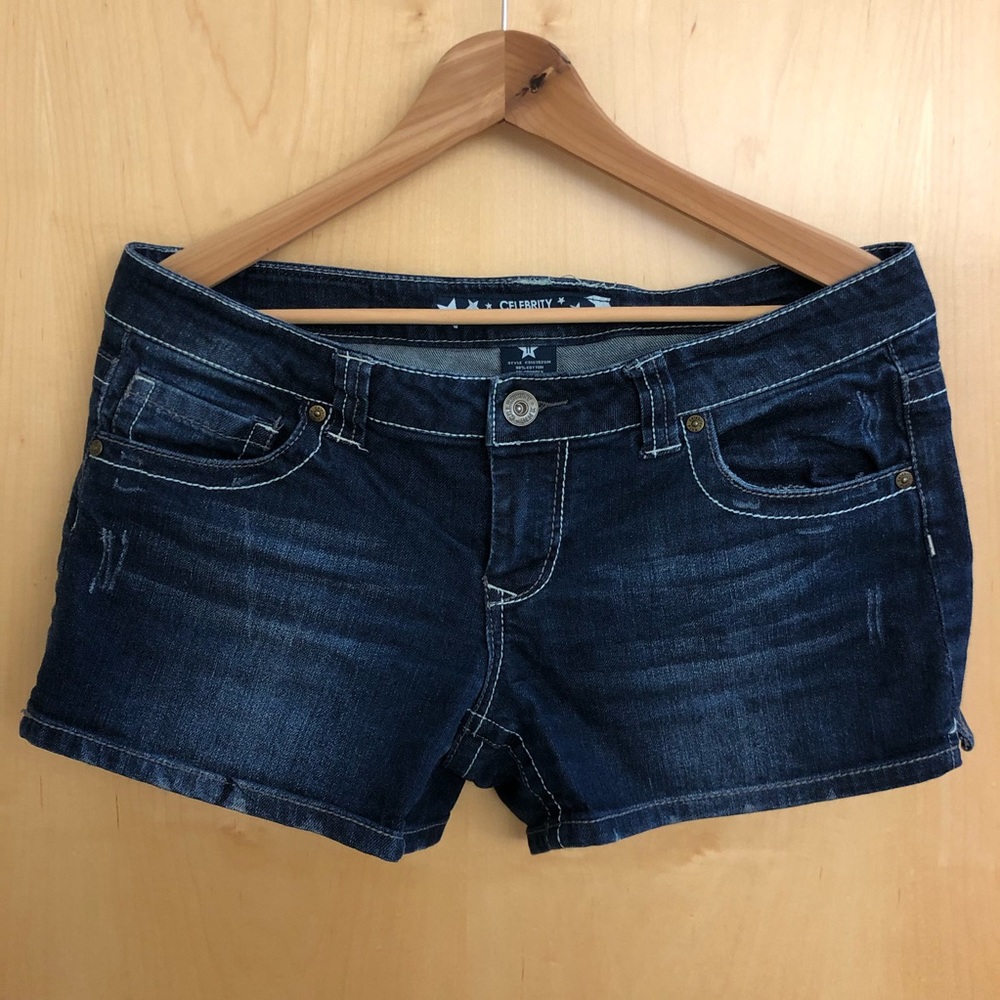 Dark blue denim shorts